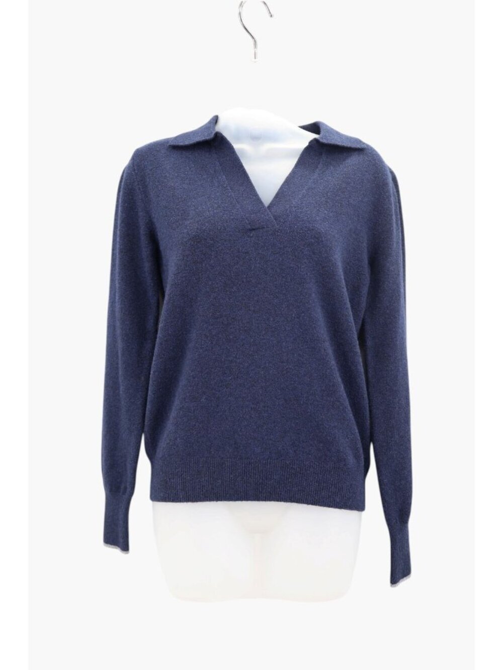 Faherty Jackson Sweater Polo Shirt Blue XS Long Sleeve V-Neck Knit Pullover
